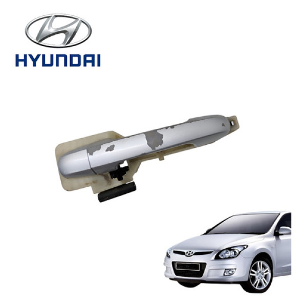 Maçaneta Externa Traseira Direita Hyundai I30 2.0 Gls 2009 Prateado Traseira