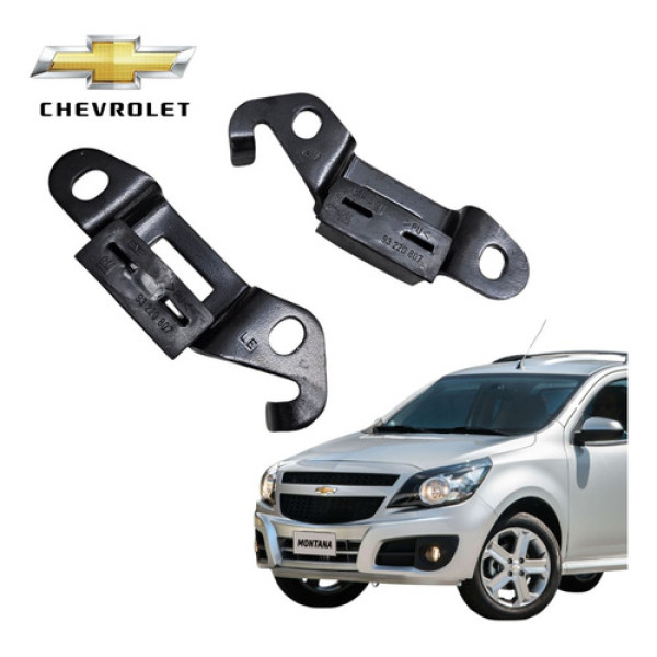 Par Batente Tampa Caçamba Gm Montana 2011 A 2021 Original Preto Preto