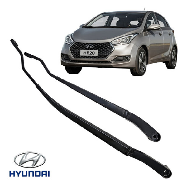 Par Braço Limpador Parabrisa Hyundai Hb20 2013 A 2019 Orig