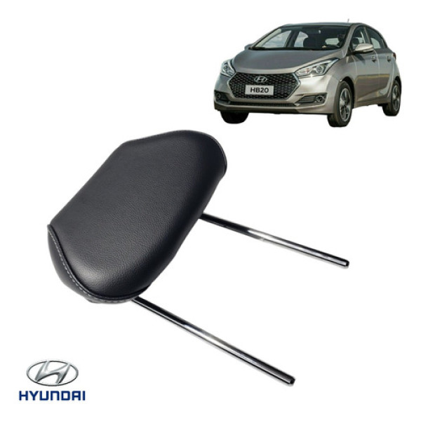 Encosto Cabeça Banco Traseiro Hyundai Hb20s  2017 A 2018 Preto