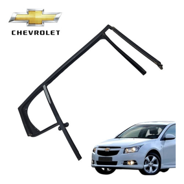 Canaleta Porta Traseira Esquerda Chevrolet Cruze 1.8 Lt 2013 - Preto