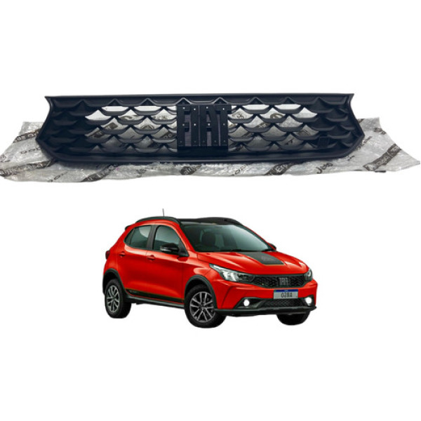 Grade Dianteira Do Radiador Original Fiat Argo Trekking  Preta Ambos Os Lados