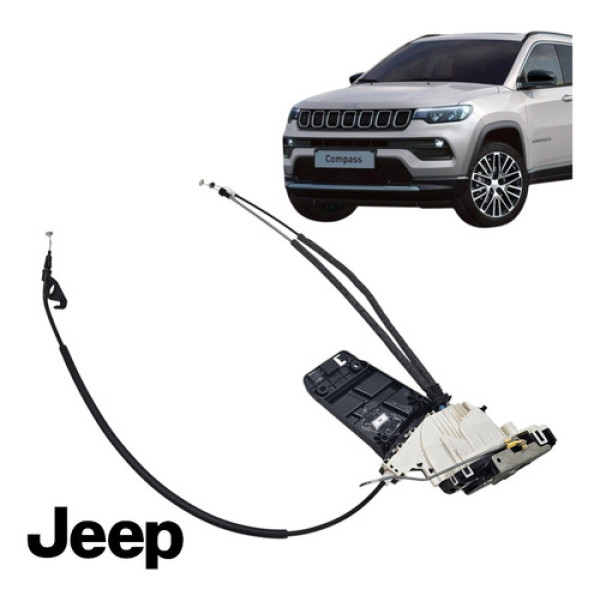 Fechadura Porta Dianteira Esquerda Jeep Compass 2019 A 2023 Cinza Dianteira