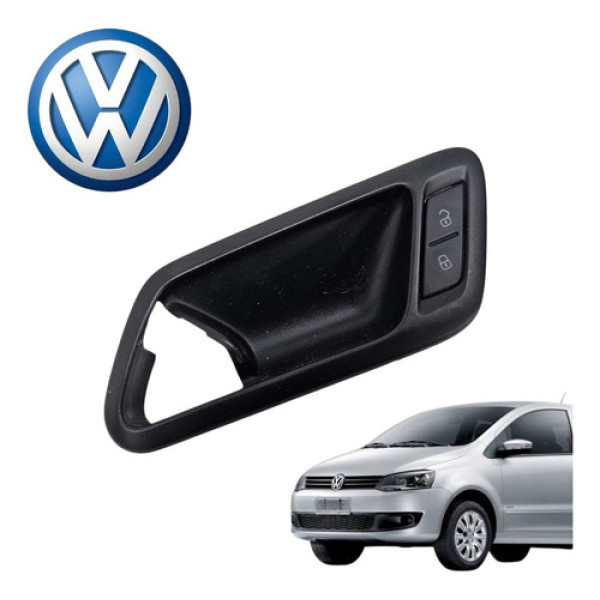 Moldura Maçaneta Esquerda Vw Fox 2 Portas Vht 2010 A 2014 Preto Dianteira