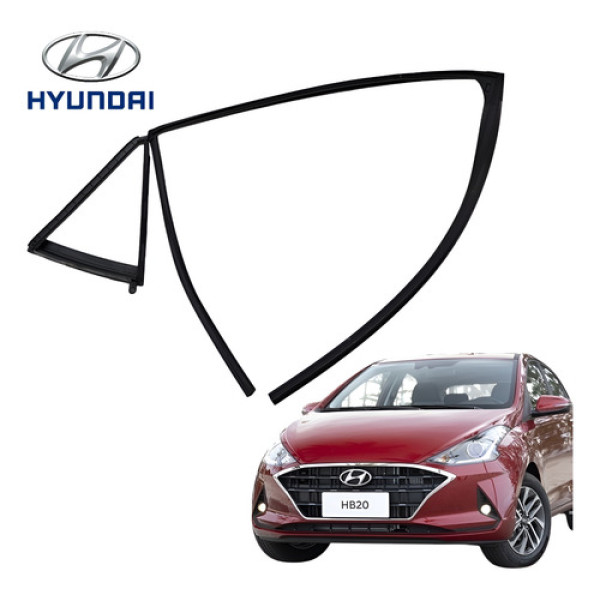 Canaleta Vidro Traseiro Esquerdo Hb20 2020 A 2022 Original  Preto