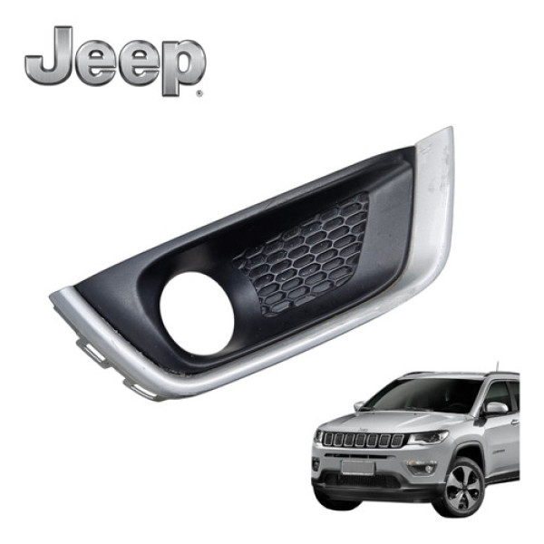 Grade Farol Milha Esquerdo Jeep Compass 2.0 Limited 2018 Ori Preto Esquerdo