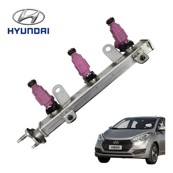 Bico Injetor Flauta Hyundai Hb20 1.0 Comfort 2013 A 2019 Ori
