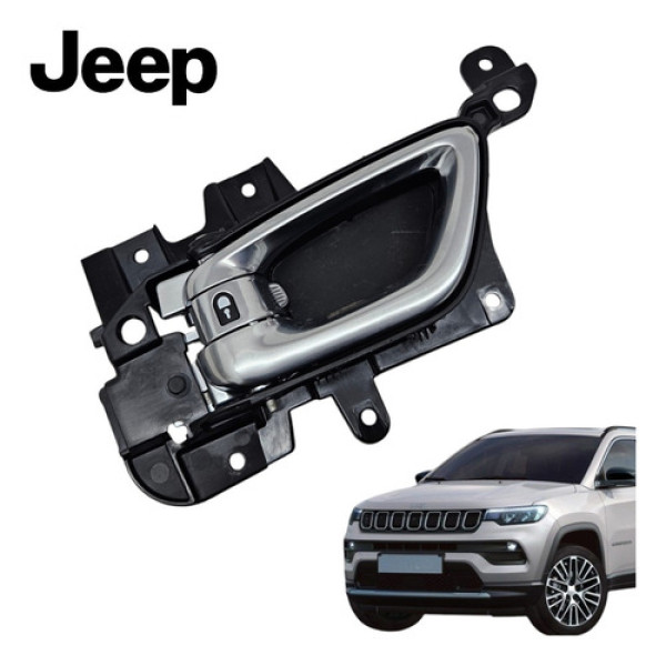 Maçaneta Interna Traseira Esquerda Jeep Compass T270 2022 Cromado