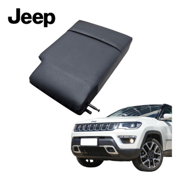 Apoio Braço Porta Copos Banco Traseiro Compass 2016 A 2021 Preto