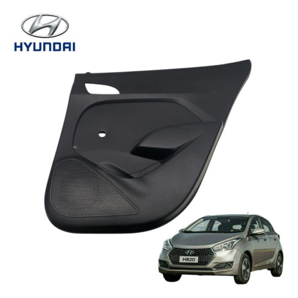 Forro Porta Manual Traseira Direita Hyundai Hb20 2013 2019  Preto