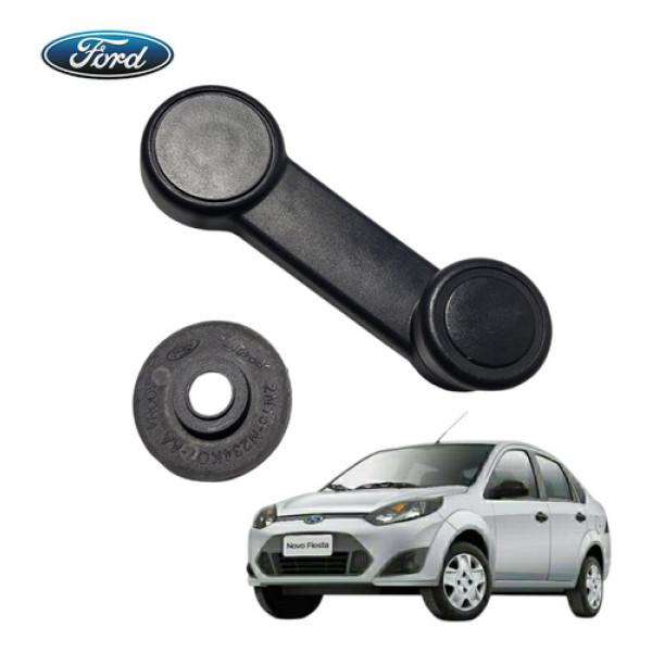 Manivela Vidro Manual Traseiro Ford Fiesta 2009 A 2013 Preto
