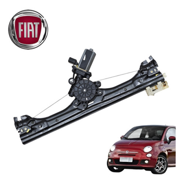 Máquina Vidro Direito Fiat 500 1.4 Sport Air 2012 A 2015 Ori Prata