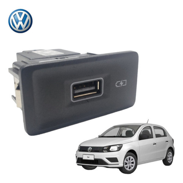 Entrada Usb Conector Volkswagen Gol G8 Voyage 2018 A 2023 Preto