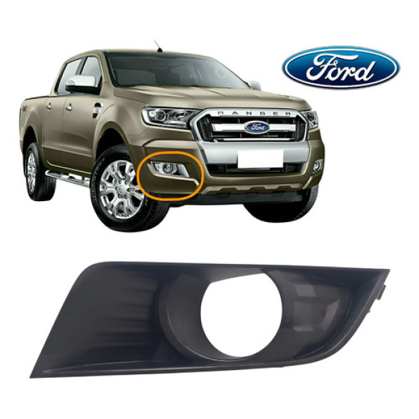 Moldura Do Farol Esquerdo De Milha Da Ford Ranger Xlt Preto