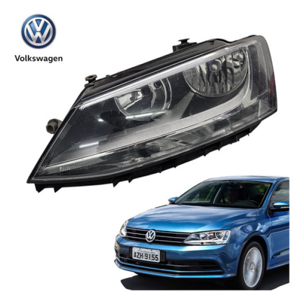 Farol Esquerdo Volkswagen Jetta 2011 A 2016 Com Detalhe Orig Esquerdo/motorista