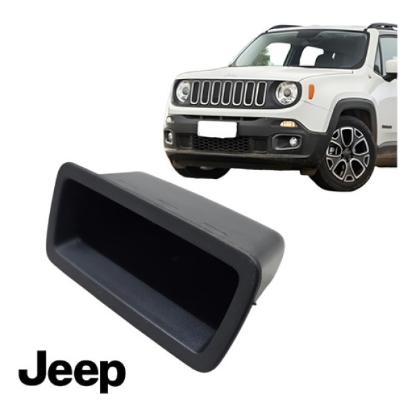 Puxador Tampa Traseira Porta Malas Jeep Renegade 2016 A 2018 Preto Traseira