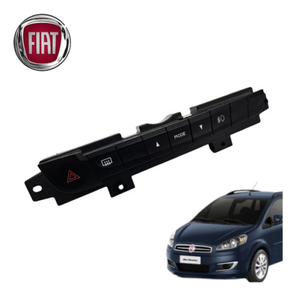 Botão Comando Pisca Alerta Fiat Ideia Attractive 2012 Orig Preto