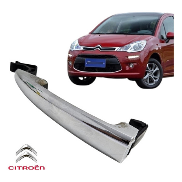 Maçaneta Traseira Esquerda Citroen C3 2013 A 2018 Original Cromado Traseira