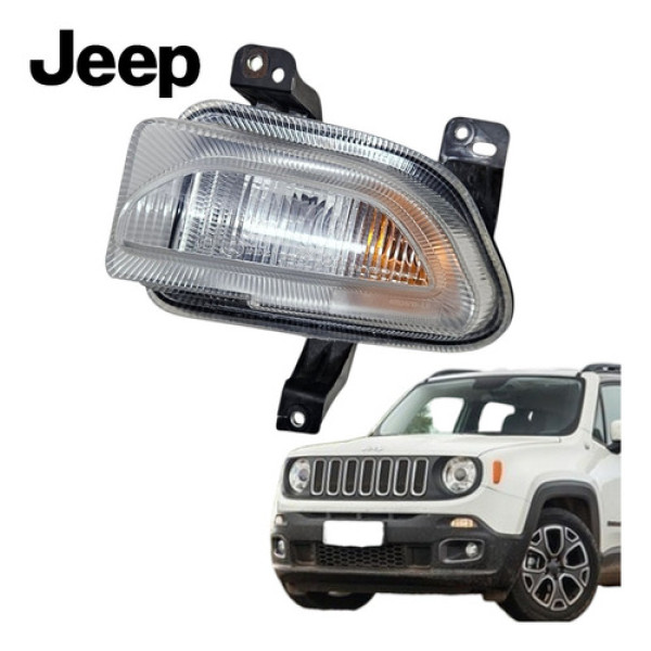 Farol Milha Seta Dianteira Esquerda Jeep Renegade 2016 2020 Translúcida