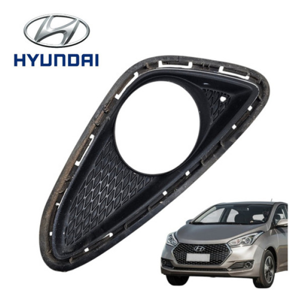 Moldura Farol Milha Esquerdo Hyundai Hb20 Comfort 2013 2015 Preto Esquerdo