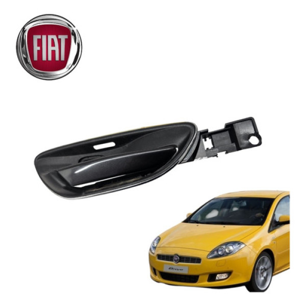 Maçaneta Interna Dianteira Direita Fiat Bravo Tjet 2014 Orig Preto Dianteira