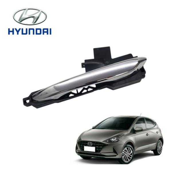 Suporte Maçaneta Porta Traseira Esquerda Hb20 Tgdi 2022 Orig Cromado Traseira