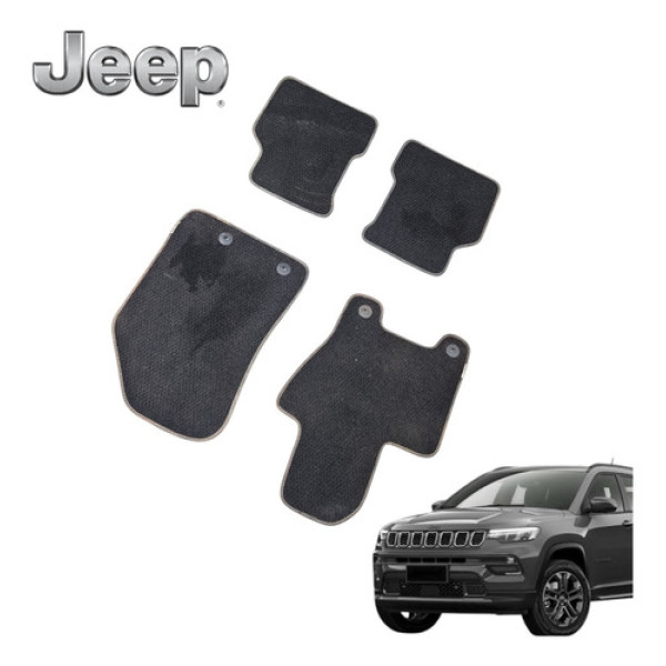 Kit Tapetes Comemorativos 80 Anos Jeep Compass 2022 Original Preto
