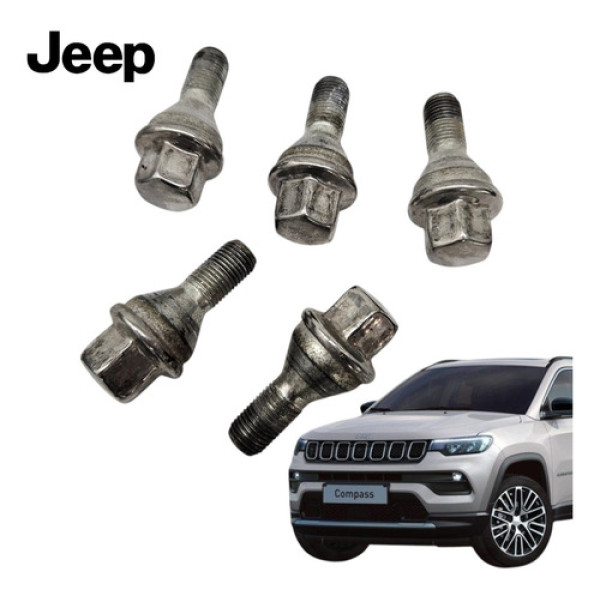 Jogo 5 Parafusos Roda Jeep Compass 2018 A 2023 Original 
