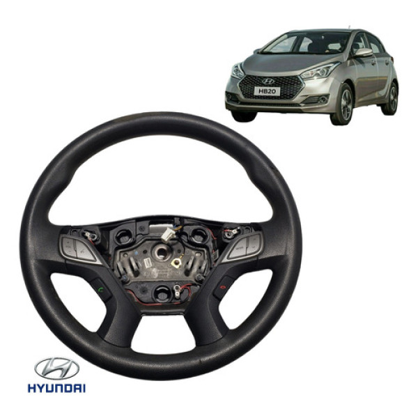 Volante Com Comandos Hyundai Hb20 Confort 2019 Com Detalhes Preto