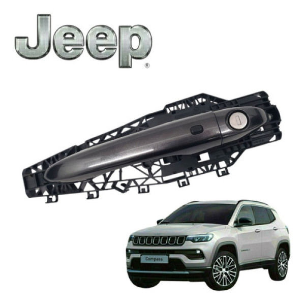 Maçaneta Porta Dianteira Esquerda Jeep Compass Limited 2022 Cinza Dianteira