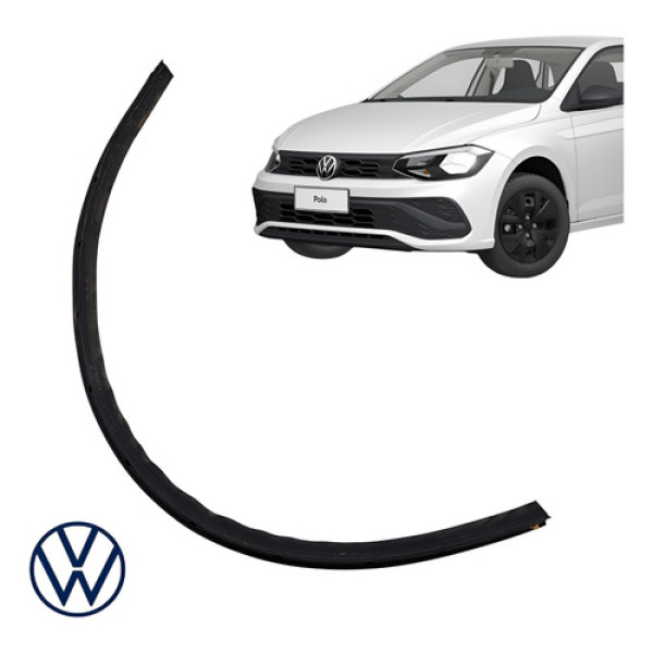 Borracha Vedação Porta Dianteira Direita Vw Polo 2020 A 2025 Preto