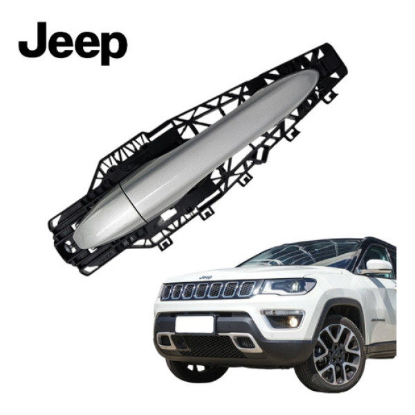 Maçaneta Externa Porta Traseira Direita Compass 2018 A 2021 Prata