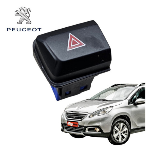 Botão Interruptor Pisca Alerta Peugeot 2008 208 2015 A 2020 Preto