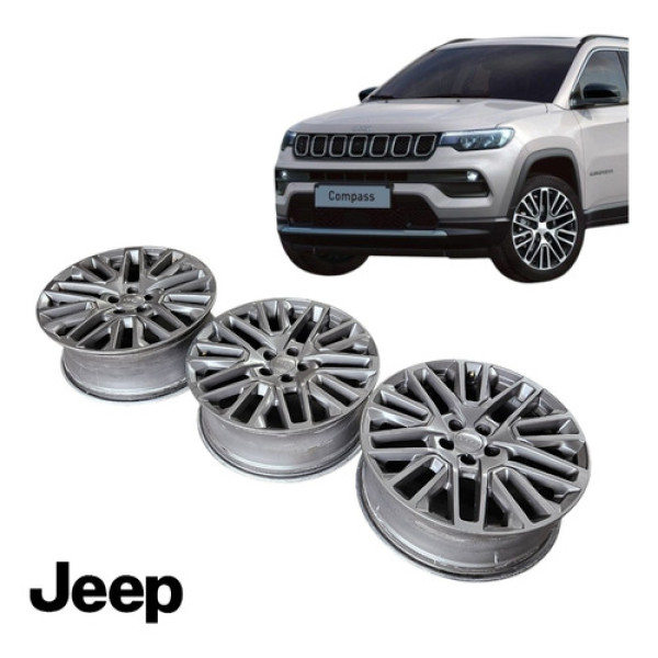 Jogo Rodas Aro 19 Jeep Compass Limited 350t 2020 A 2023 Orig Cinza