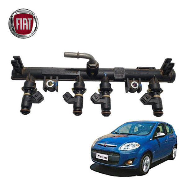 Flauta E Bicos Injetores Fiat Palio Attractive 2012 A 2016 