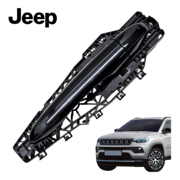 Maçaneta Externa Traseira Direita Jeep Compass 2020 A 2023 Preto