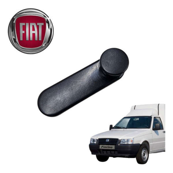 Manivela Vidro Porta Dianteira Fiat Fiorino Uno 2004 A 2007 Preto