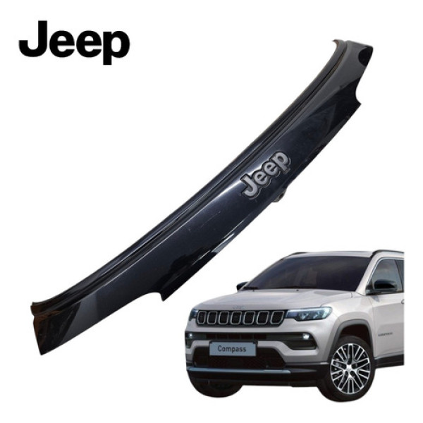 Aplique Moldura Tampa Porta Malas Jeep Compass 2020 A 2024 Preto
