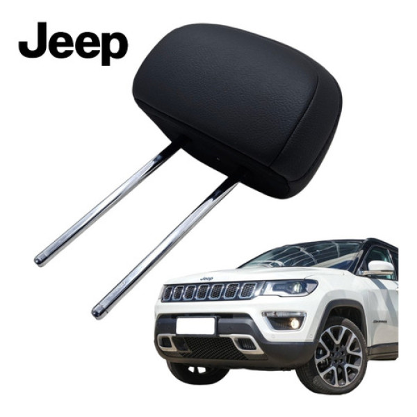 Encosto Cabeça Traseiro Central Em Couro Jeep Compass Orig Preto