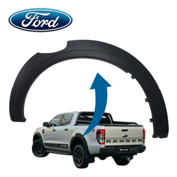Moldura Aplique Caçamba Lado Esquerdo Ford Ranger Storm 2023 Preto