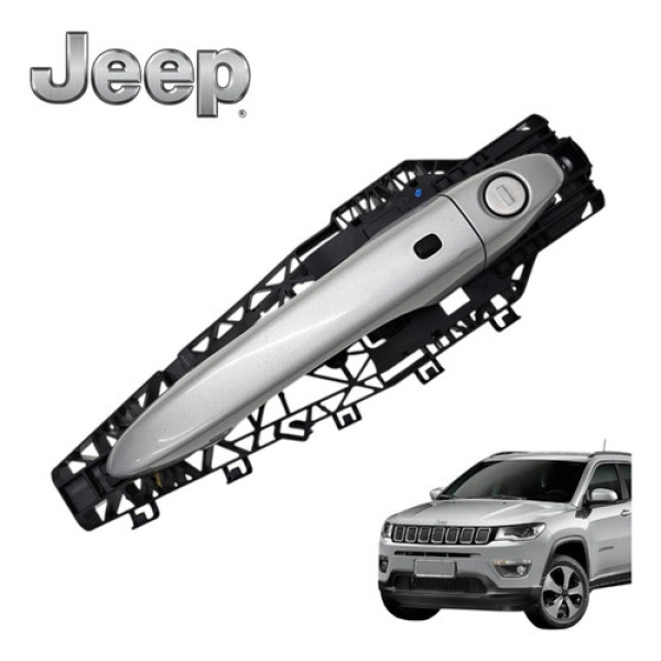 Maçaneta Externa Dianteira Esquerda Jeep Compass 2016 A 2021 Cinza