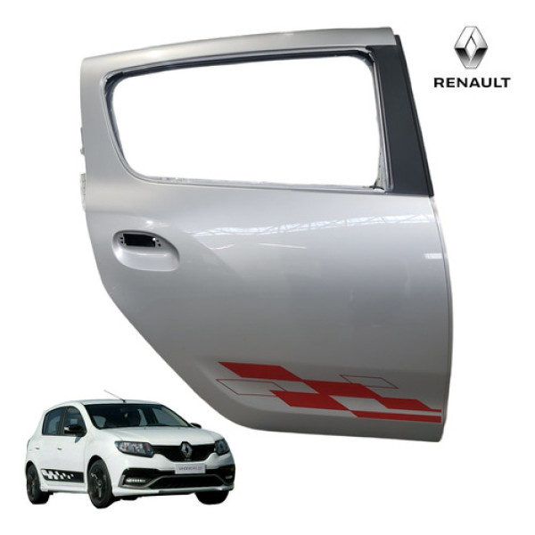 Porta Traseira Direita Renault Sandero 2020 Original  Traseira Direito Prata
