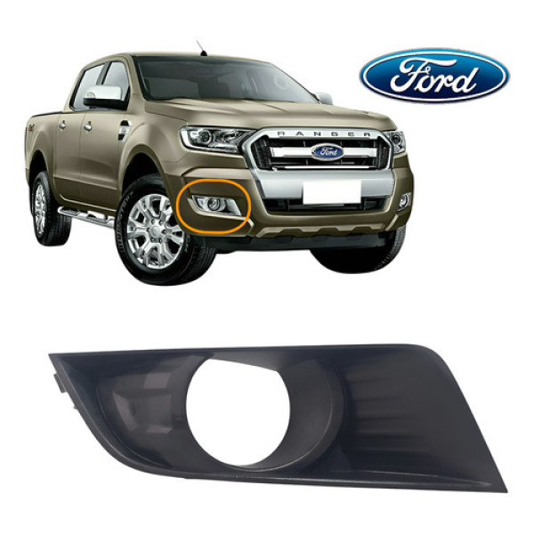 Moldura Do Farol Direito De Milha Ford Ranger Xlt  Preto
