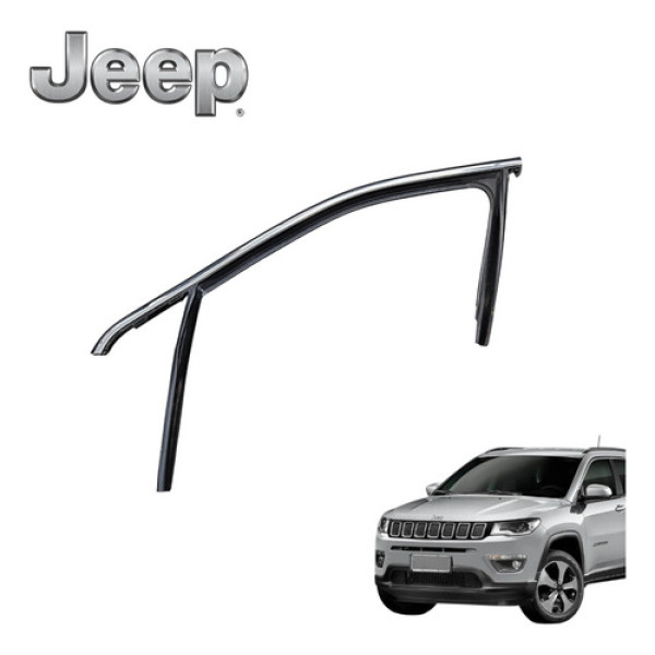 Friso Vidro Cromado Dianteiro Esquerdo Jeep Compass 2018 Ori Cromado