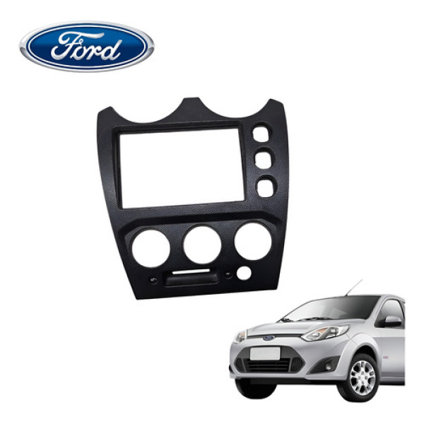 Moldura Painel Central Ford Fiesta 1.0 Hatch 2008 A 2012 Ori Preto