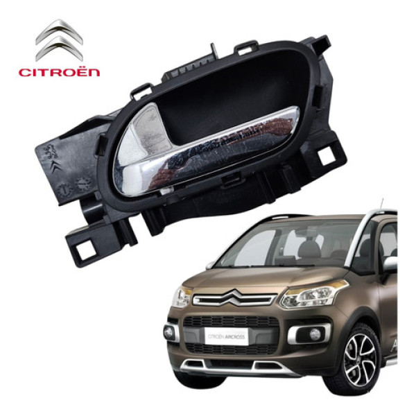 Maçaneta Interna Esquerda Citroen Aircross C3 2013 A 2016 Preto Dianteira/traseira