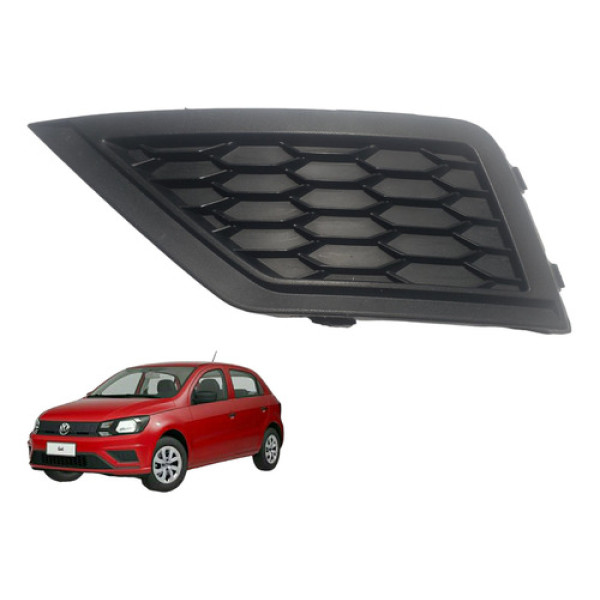Grade Moldura Farol Milha Lado Esquerdo Volkswagen Gol 2023 Preto Esquerdo
