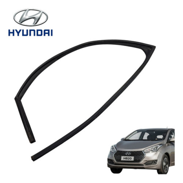 Canaleta Guia Vidro Traseiro Esquerdo Hyundai Hb20 2019 Orig Preto