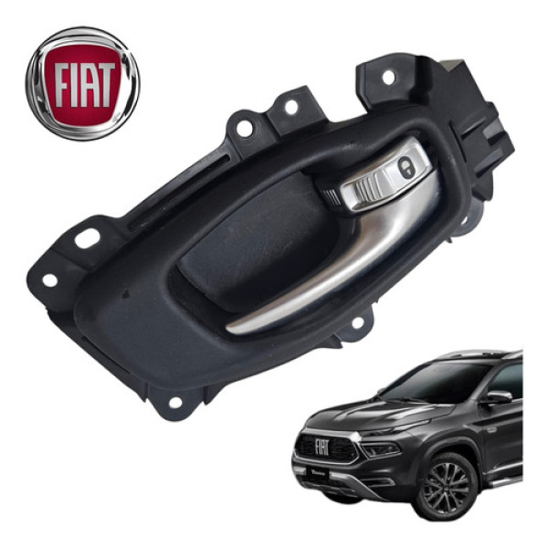 Maçaneta Interna Dianteira Direita Fiat Toro Ranch 2021 2025 Preto Dianteira