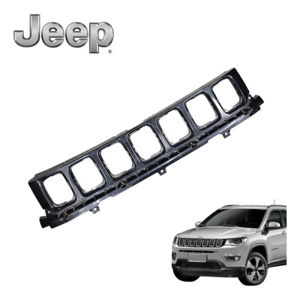 Grade Superior Dianteira Parachoque Compass Limited 2018 Ori Preto Ambos Lados